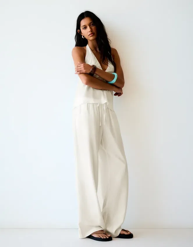 Pantalones con cintura elástica – Pantalones – Mujer Pantalones con cintura elástica – Pantalones – Mujer
