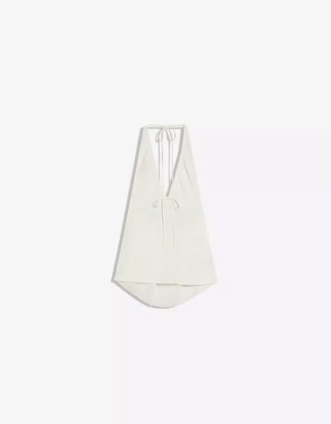Chaleco con cuello halter de mezcla de lino – Mujer Chaleco con cuello halter de mezcla de lino – Mujer