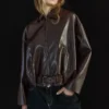 Chaqueta bomber de Faux Leather con cinturón – Chaquetas y gabardinas