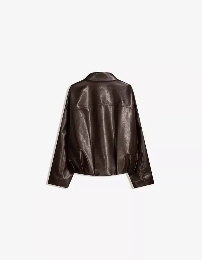 Chaqueta bomber de Faux Leather con cinturón – #Bershkastyle – Mujer Chaqueta bomber de Faux Leather con cinturón – #Bershkastyle – Mujer