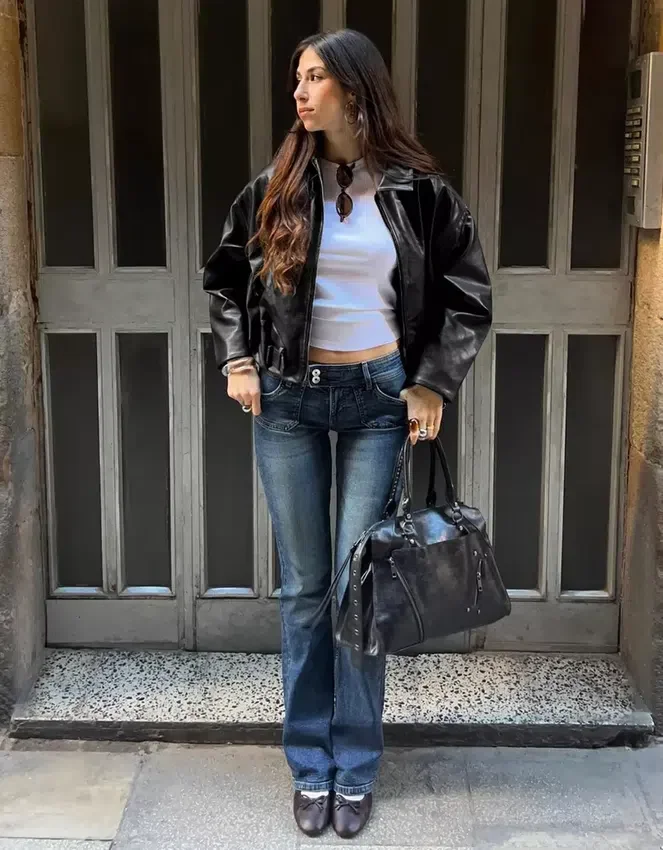 Chaqueta bomber de Faux Leather con cinturón – Chaquetas y gabardinas – Mujer Chaqueta bomber de Faux Leather con cinturón – Chaquetas y gabardinas – Mujer