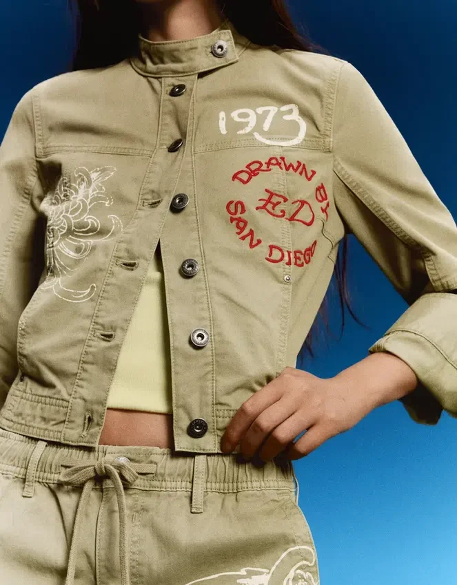Chaqueta bordada Ed Hardy X Bershka Chaqueta bordada Ed Hardy X Bershka