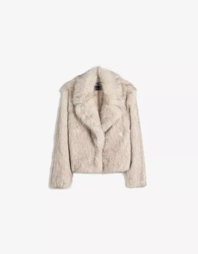 Chaqueta con solapas de pelo sintético – Chaquetas y gabardinas Chaqueta con solapas de pelo sintético – Chaquetas y gabardinas