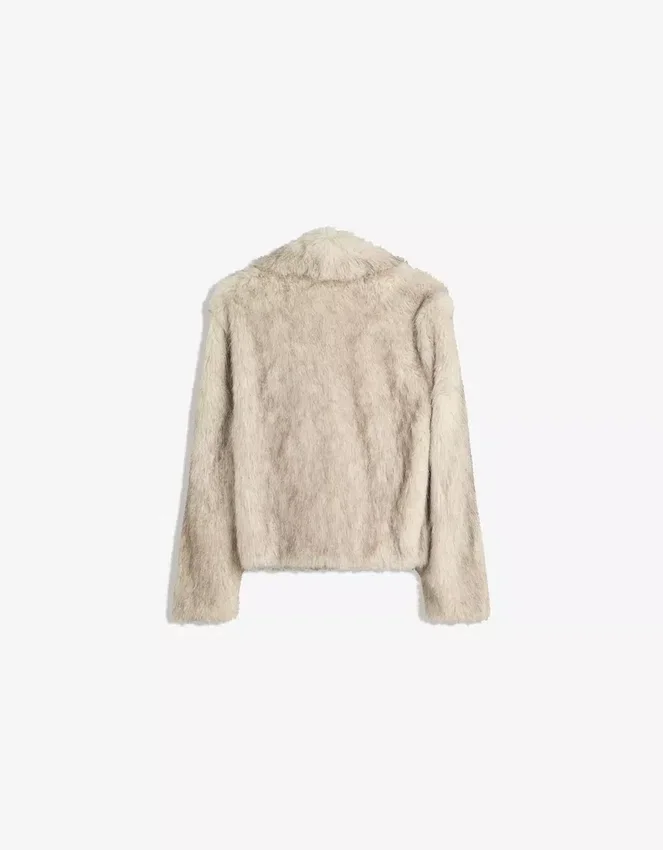 Chaqueta con solapas de pelo sintético – Mujer Chaqueta con solapas de pelo sintético – Mujer