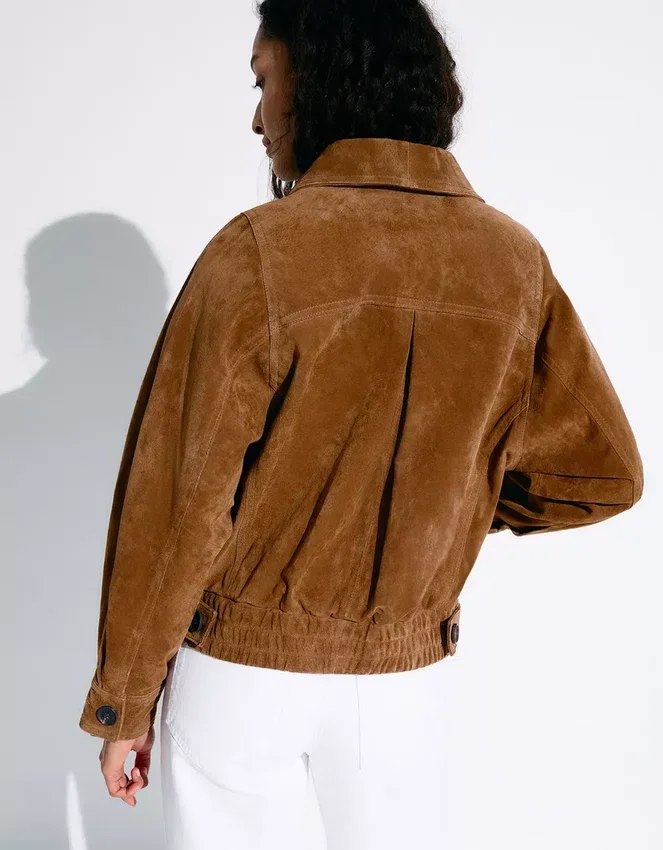 Chaqueta de ante de doble botonadura – Chaquetas y gabardinas Chaqueta de ante de doble botonadura – Chaquetas y gabardinas