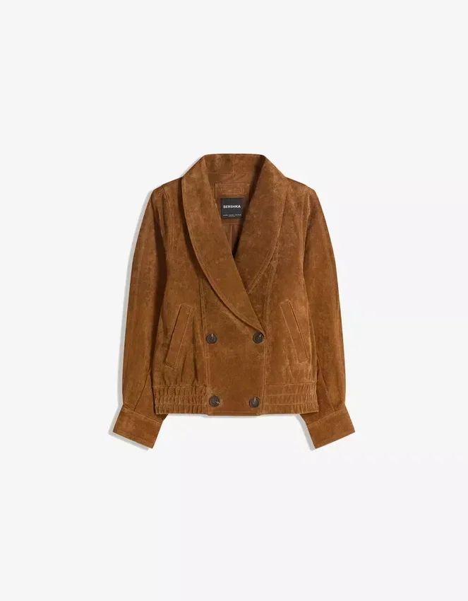 Chaqueta de ante de doble botonadura – Chaquetas y gabardinas Chaqueta de ante de doble botonadura – Chaquetas y gabardinas