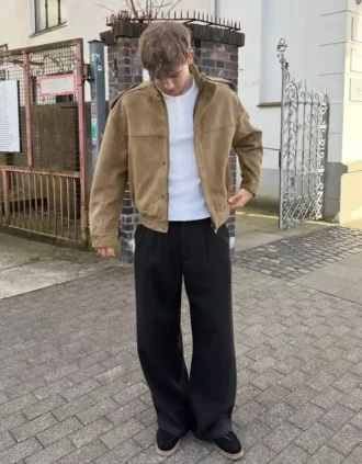 Chaqueta de ante sintético