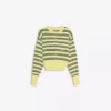 Chaqueta de cuello redondo a rayas con botones