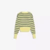 Chaqueta de cuello redondo a rayas con botones