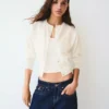 Chaqueta de cuello redondo a rayas con botones – Jerseis y cárdigans