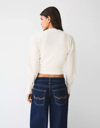 Chaqueta de cuello redondo a rayas con botones – Jerseis y cárdigans Chaqueta de cuello redondo a rayas con botones – Jerseis y cárdigans