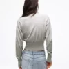 Chaqueta de cuello redondo a rayas con botones – Jerseis y cárdigans Chaqueta de cuello redondo a rayas con botones – Jerseis y cárdigans