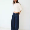 Chaqueta de cuello redondo a rayas con botones – Jerseis y cárdigans