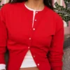 Chaqueta de cuello redondo a rayas con botones – Jerseis y cárdigans Chaqueta de cuello redondo a rayas con botones – Jerseis y cárdigans