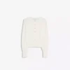 Chaqueta de cuello redondo a rayas con botones