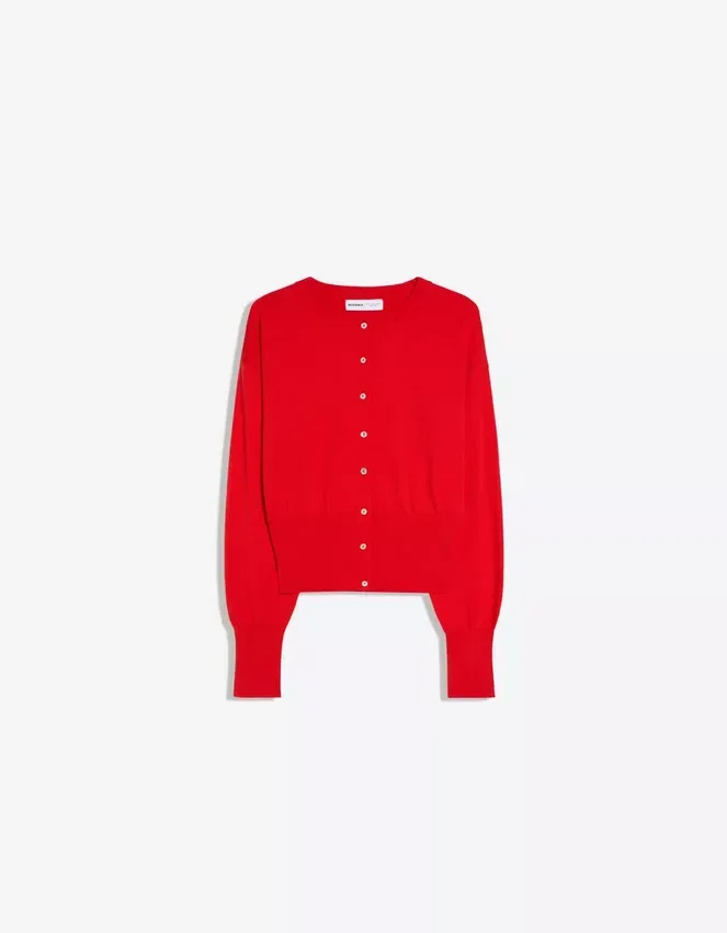 Chaqueta de cuello redondo a rayas con botones – Jerseis y cárdigans Chaqueta de cuello redondo a rayas con botones – Jerseis y cárdigans