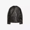Chaqueta de cuero con cuello de embudo – Mujer Chaqueta de cuero con cuello de embudo – Mujer