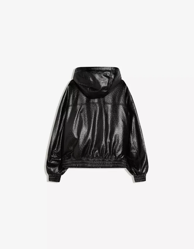 Chaqueta de Faux Leather con capucha – Chaquetas Chaqueta de Faux Leather con capucha – Chaquetas