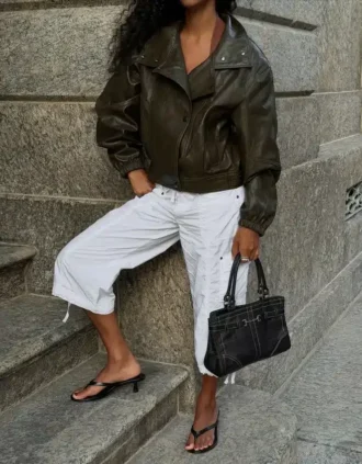 Chaqueta de Faux Leather con solapas – Chaquetas y gabardinas Chaqueta de Faux Leather con solapas – Chaquetas y gabardinas