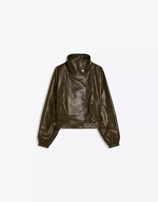 Chaqueta de Faux Leather con solapas – Chaquetas y gabardinas Chaqueta de Faux Leather con solapas – Chaquetas y gabardinas