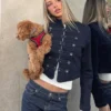 Chaqueta Denim con botones en la parte delantera – #Bershkastyle – Mujer