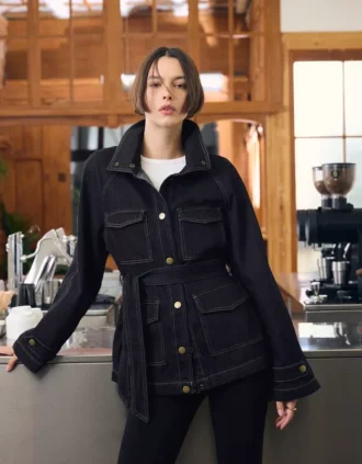 Chaqueta Denim con cinturón