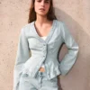 Chaqueta Denim con peplum a rayas – Chaquetas y gabardinas