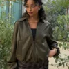 Chaqueta holgada de Faux Leather Chaqueta holgada de Faux Leather