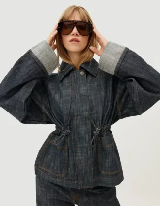 Chaqueta oversize de denim texturado – Chaquetas y gabardinas