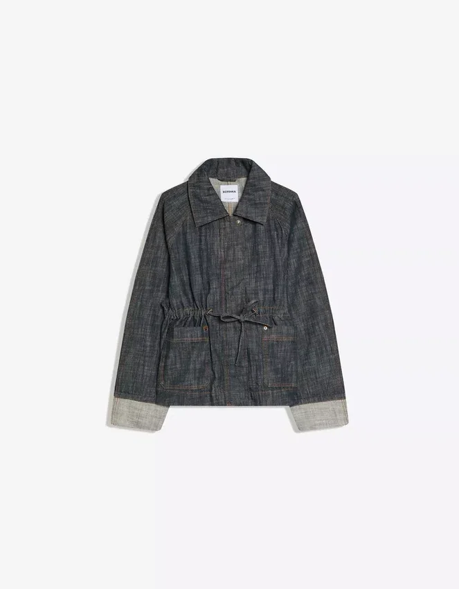 Chaqueta oversize de denim texturado Chaqueta oversize de denim texturado