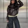 Chaqueta plisada de Faux Leather – Chaquetas y gabardinas Chaqueta plisada de Faux Leather – Chaquetas y gabardinas