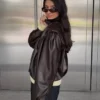 Chaqueta plisada de Faux Leather – Chaquetas y gabardinas Chaqueta plisada de Faux Leather – Chaquetas y gabardinas