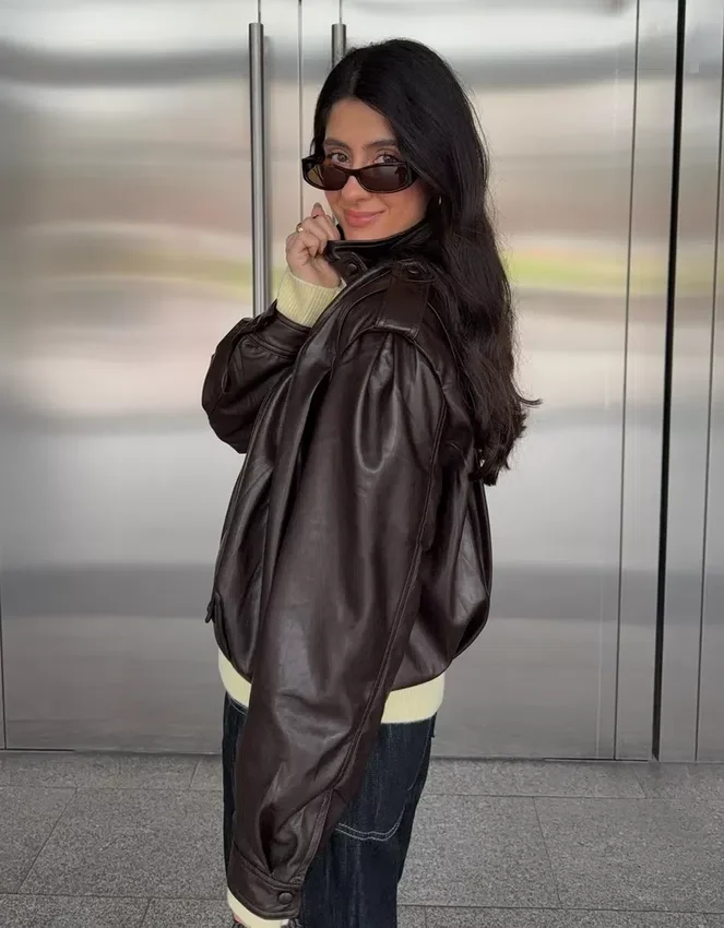 Chaqueta plisada de Faux Leather – Chaquetas y gabardinas Chaqueta plisada de Faux Leather – Chaquetas y gabardinas