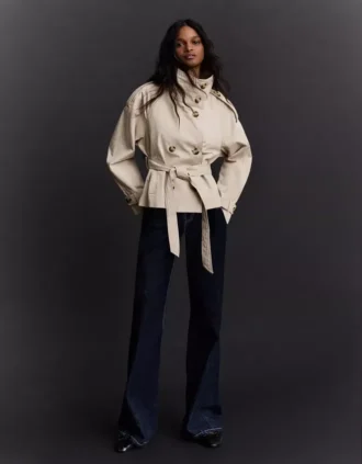 Chaqueta trench con cuello de embudo – Chaquetas y trench