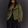 Chaqueta trench con cuello de embudo – Chaquetas y trench