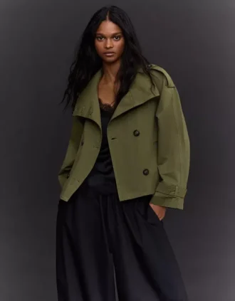 Chaqueta trench con cuello de embudo – Chaquetas y trench