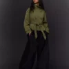 Chaqueta trench con cuello de embudo – Chaquetas y trench