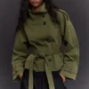 Chaqueta trench con cuello de embudo – Chaquetas y trench