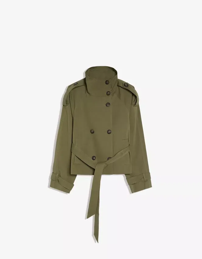 Chaqueta trench con cuello de embudo Chaqueta trench con cuello de embudo