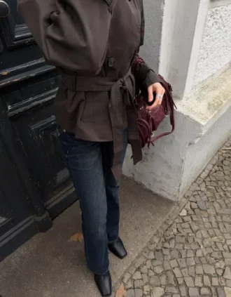 Chaqueta trench con cuello de embudo – Chaquetas y trench – Mujer