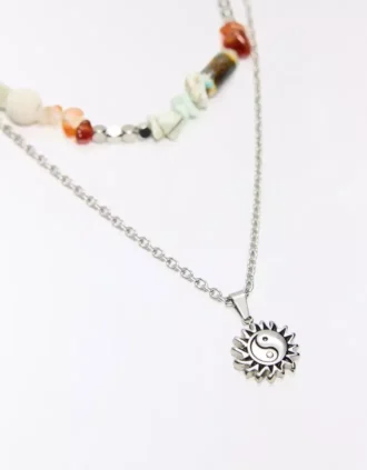Collar de acero inoxidable y piedra – Accesorios Collar de acero inoxidable y piedra – Accesorios