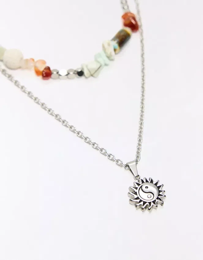 Collar de acero inoxidable y piedra – Accesorios Collar de acero inoxidable y piedra – Accesorios