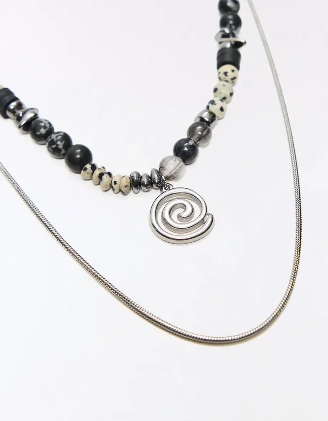 Collar de acero inoxidable y piedra – Accesorios Collar de acero inoxidable y piedra – Accesorios