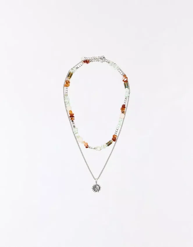 Collar de acero inoxidable y piedra – Accesorios Collar de acero inoxidable y piedra – Accesorios