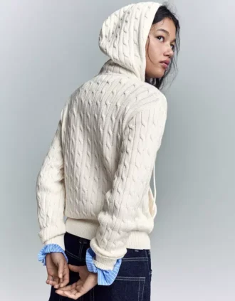 Cárdigan con cremallera de punto trenzado – Jerseis y cárdigans Cárdigan con cremallera de punto trenzado – Jerseis y cárdigans