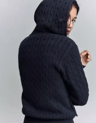 Cárdigan con cremallera de punto trenzado – Jerseis y cárdigans
