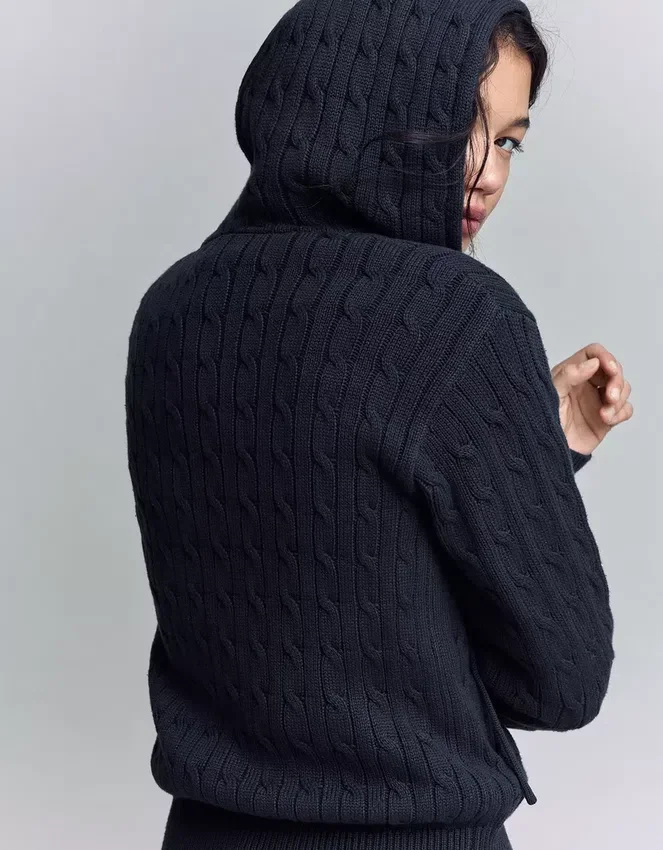 Cárdigan con cremallera de punto trenzado – Jerseis y cárdigans Cárdigan con cremallera de punto trenzado – Jerseis y cárdigans