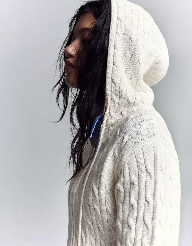 Cárdigan con cremallera de punto trenzado – Jerseis y cárdigans Cárdigan con cremallera de punto trenzado – Jerseis y cárdigans