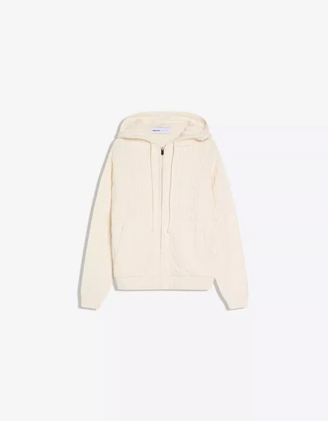 Cárdigan con cremallera de punto trenzado – Jerseis y cárdigans Cárdigan con cremallera de punto trenzado – Jerseis y cárdigans