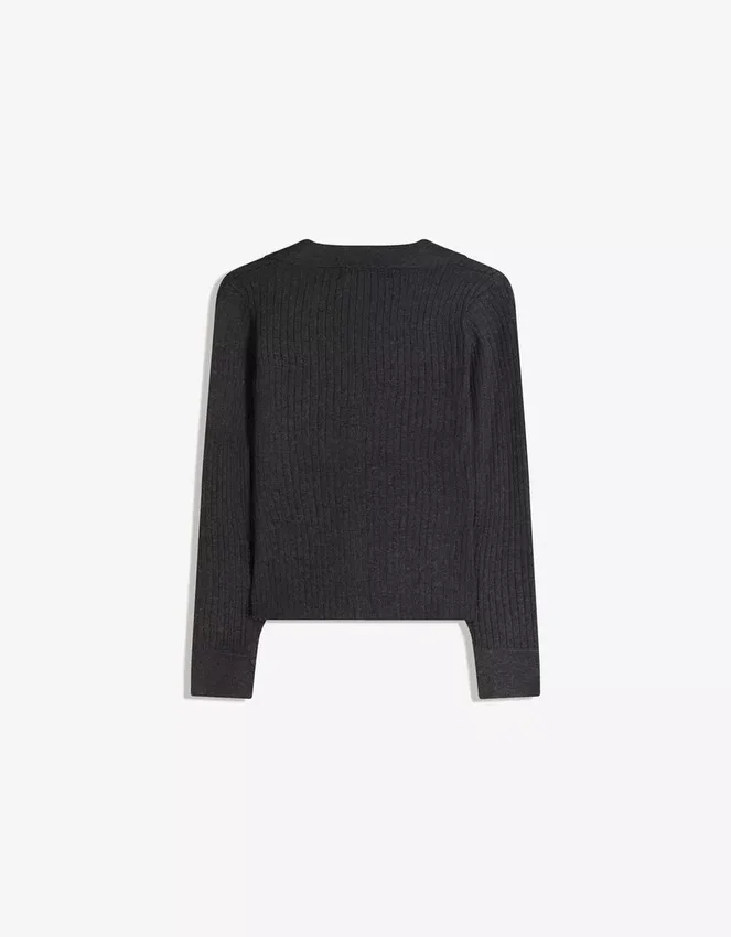 Cárdigan con cuello de polo de canalé – Jerseis y cárdigans Cárdigan con cuello de polo de canalé – Jerseis y cárdigans